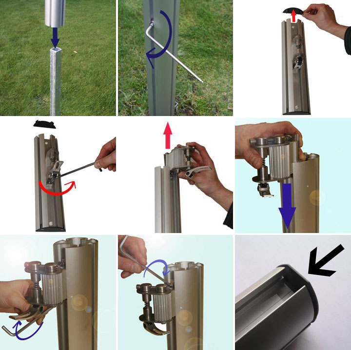 Installation eines Einzelmastes