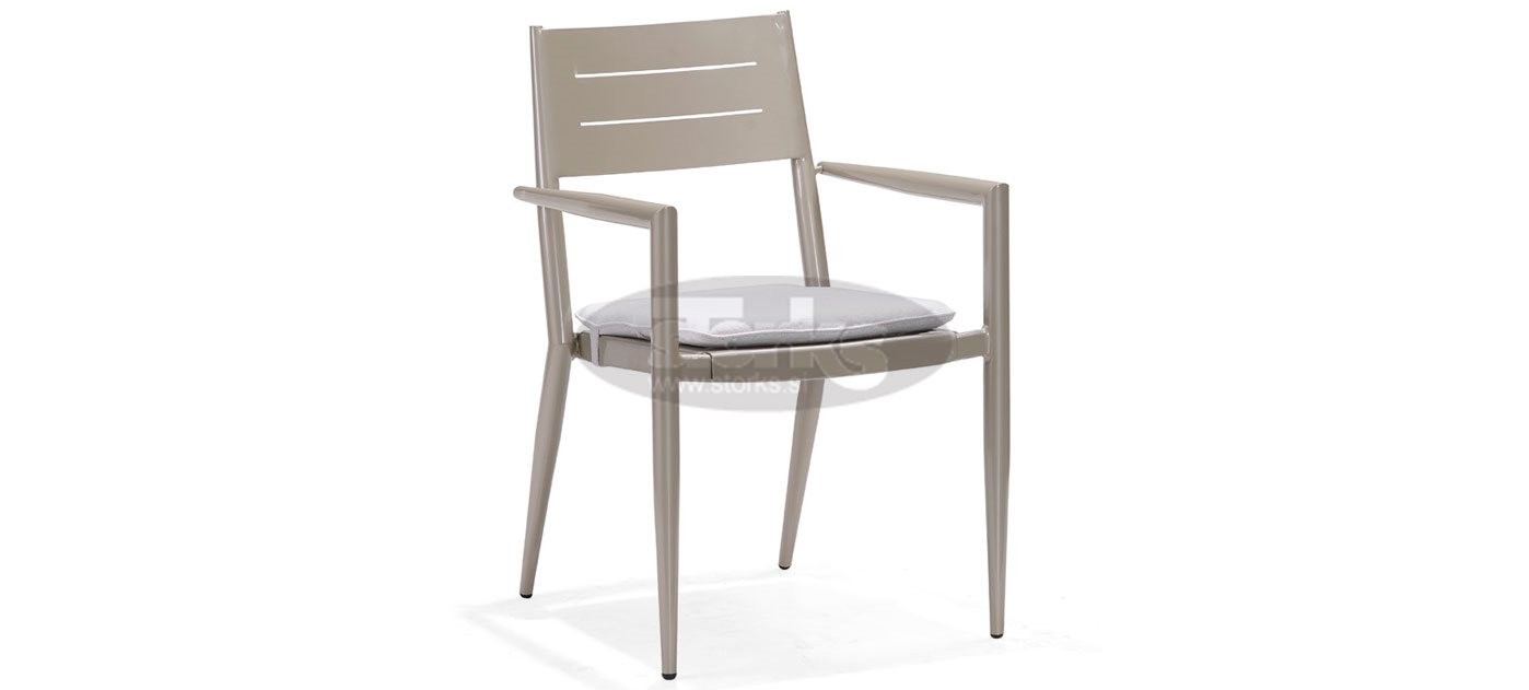 Picky stol z rokonasloni in blazino, barva: taupe