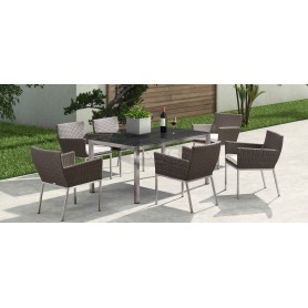 Elegant SET, barva: INOX/temno rjava