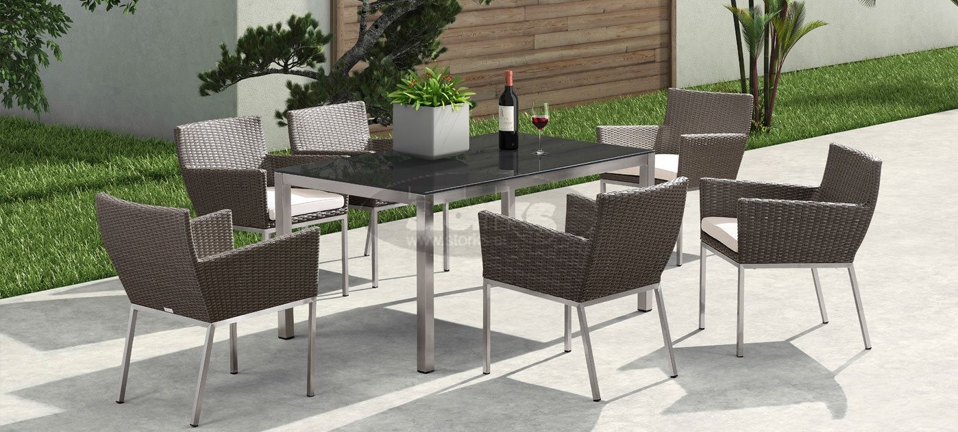 Elegant SET, barva: INOX/temno rjava