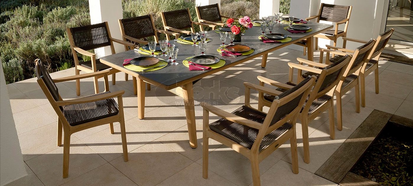 Barlow Tyrie Monterey pravokotna miza 300 cm- tik in keramika