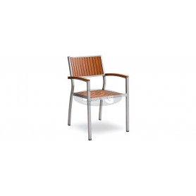 Mediterranea technowood stol z rokonasloni, barva: siva/teak