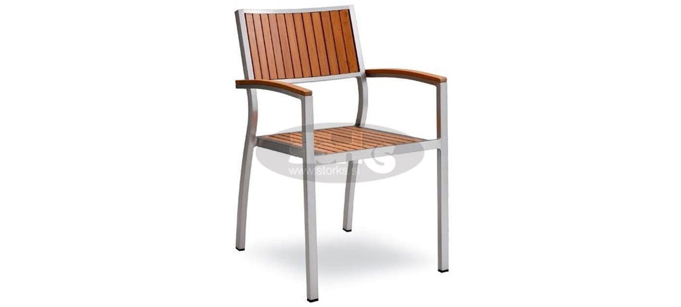 Mediterranea technowood stol z rokonasloni, barva: siva/teak