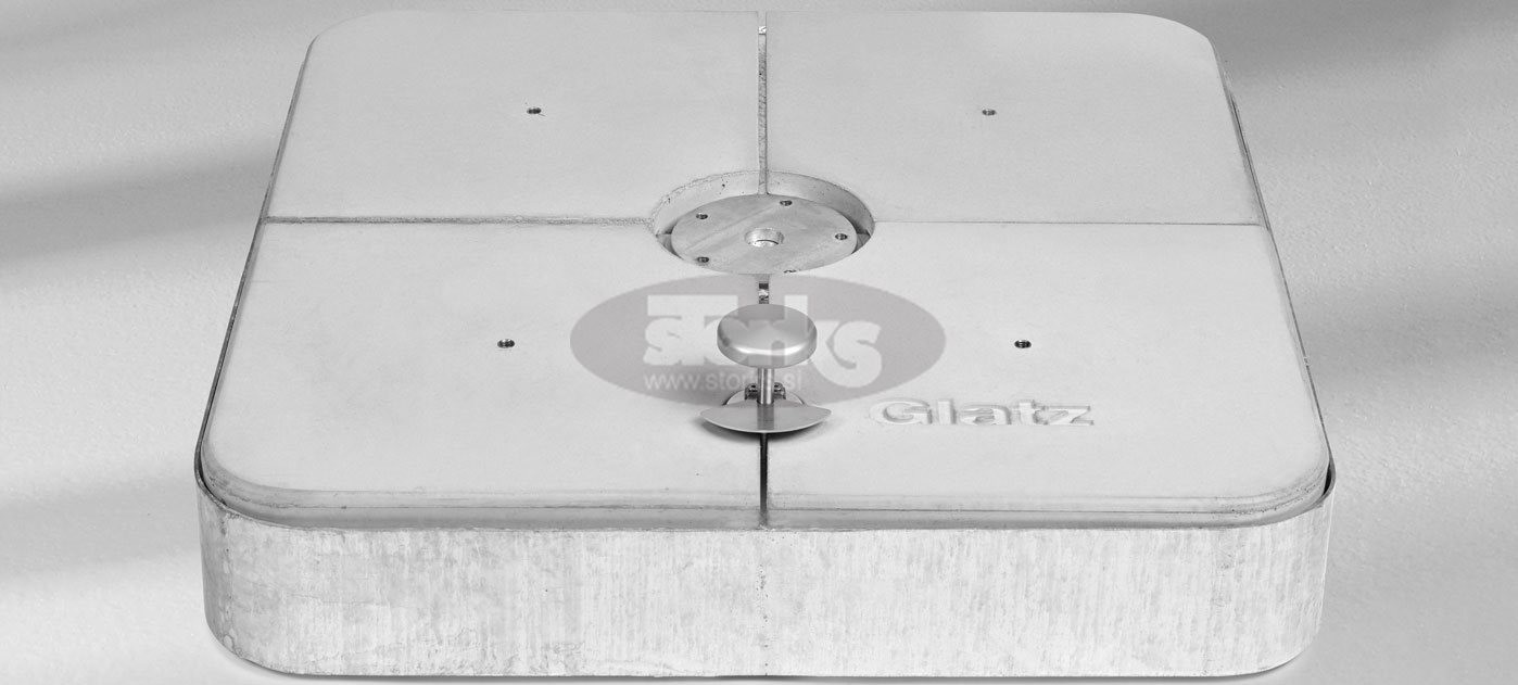 Noga s koleščki M4 150 kg, 80 x 80 x v14 cm, vzorec betonskega kalupa