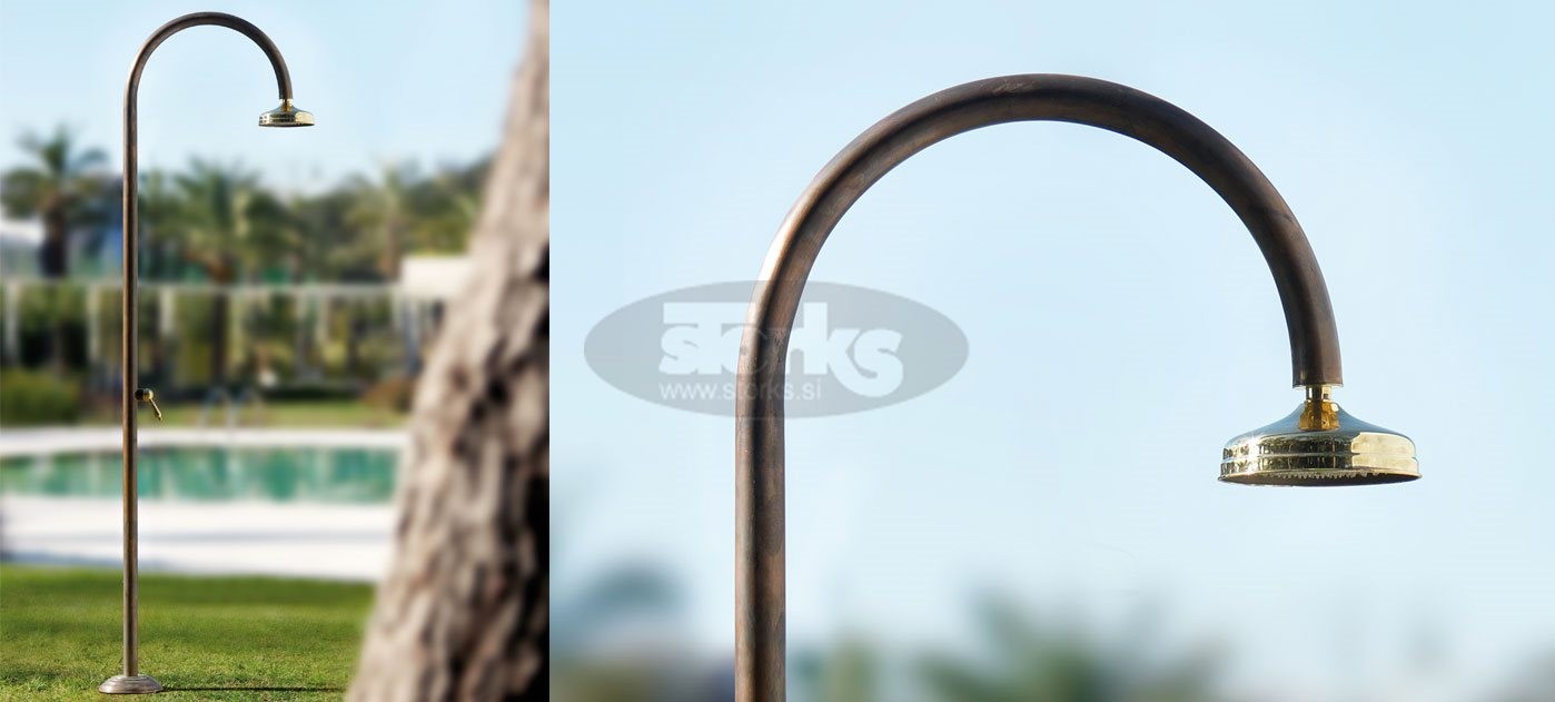 Original bakreni zunanji tuš