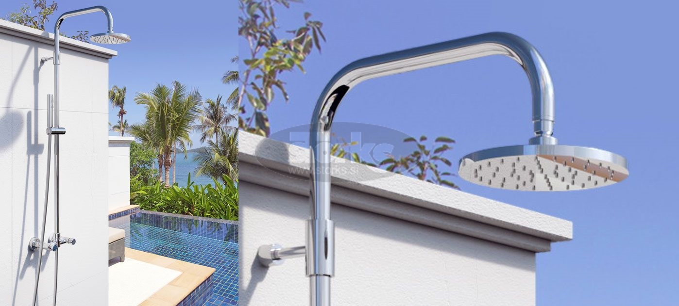 Wimbledon W, wall outside shower