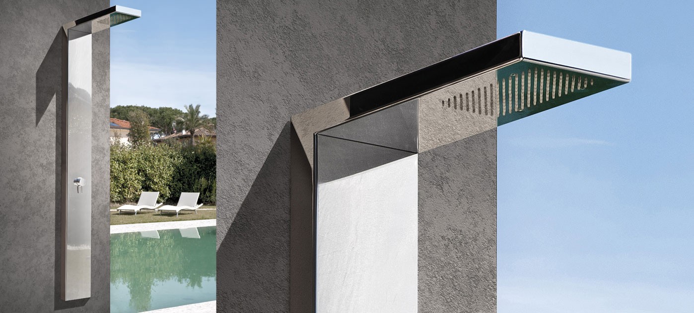 Board W, wall outside shower