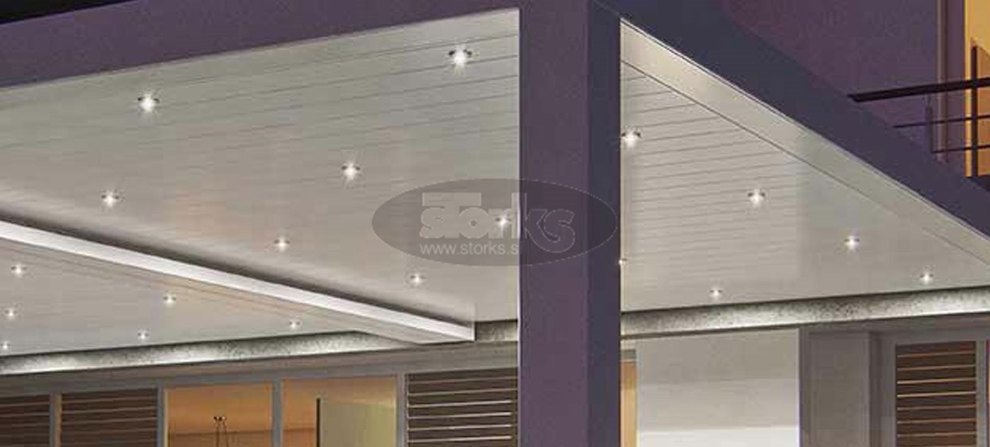 Usmjereni LED reflektori s napajanjem za bioklimatske pergola