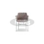 Fidel armchair, color: begie, frame: white