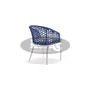 David armchair, color: blue, frame: white