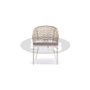 David armchair, color: begie, frame: white