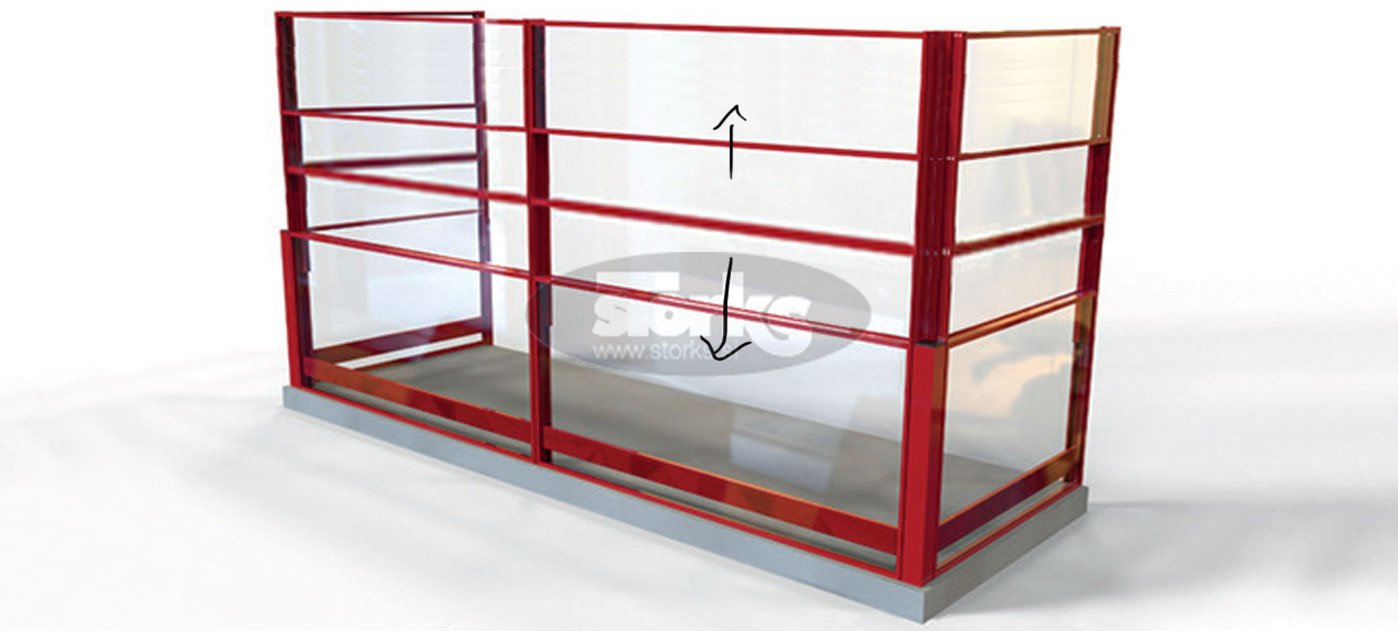 Café au Lä Splitt height-adjustable windscreen with fixed overhead glass