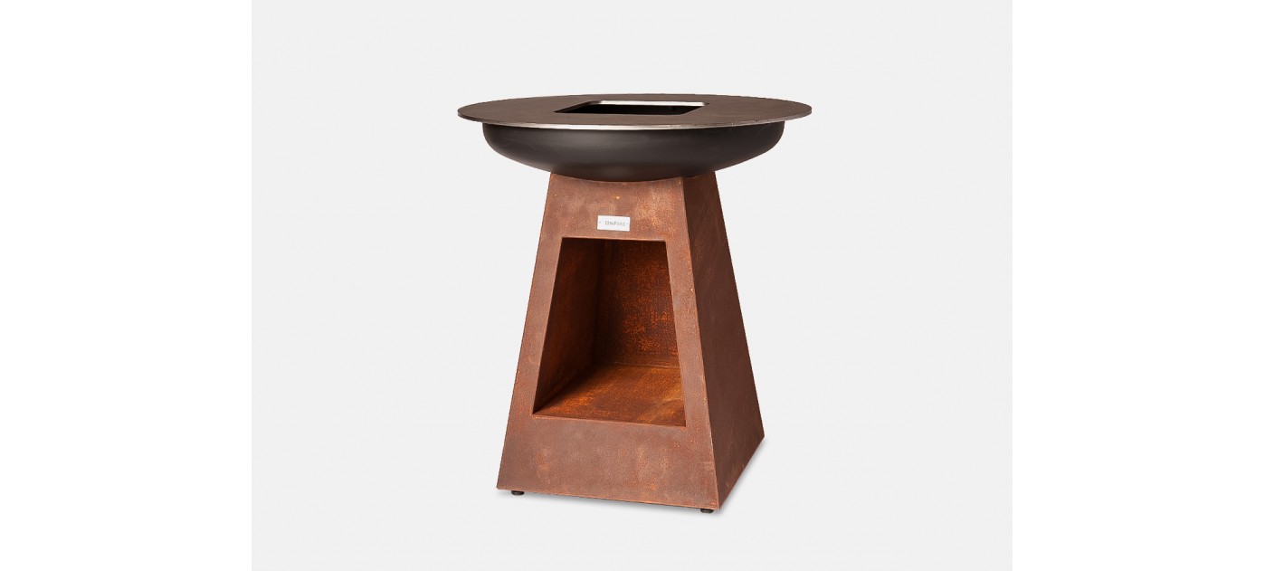 OnFire BBQ, Höhe: 100 cm mit Holzlagerung, Corten-Version
