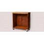 Corten Arbeitstisch mit Rollen und offenem Fach, schwarze Version