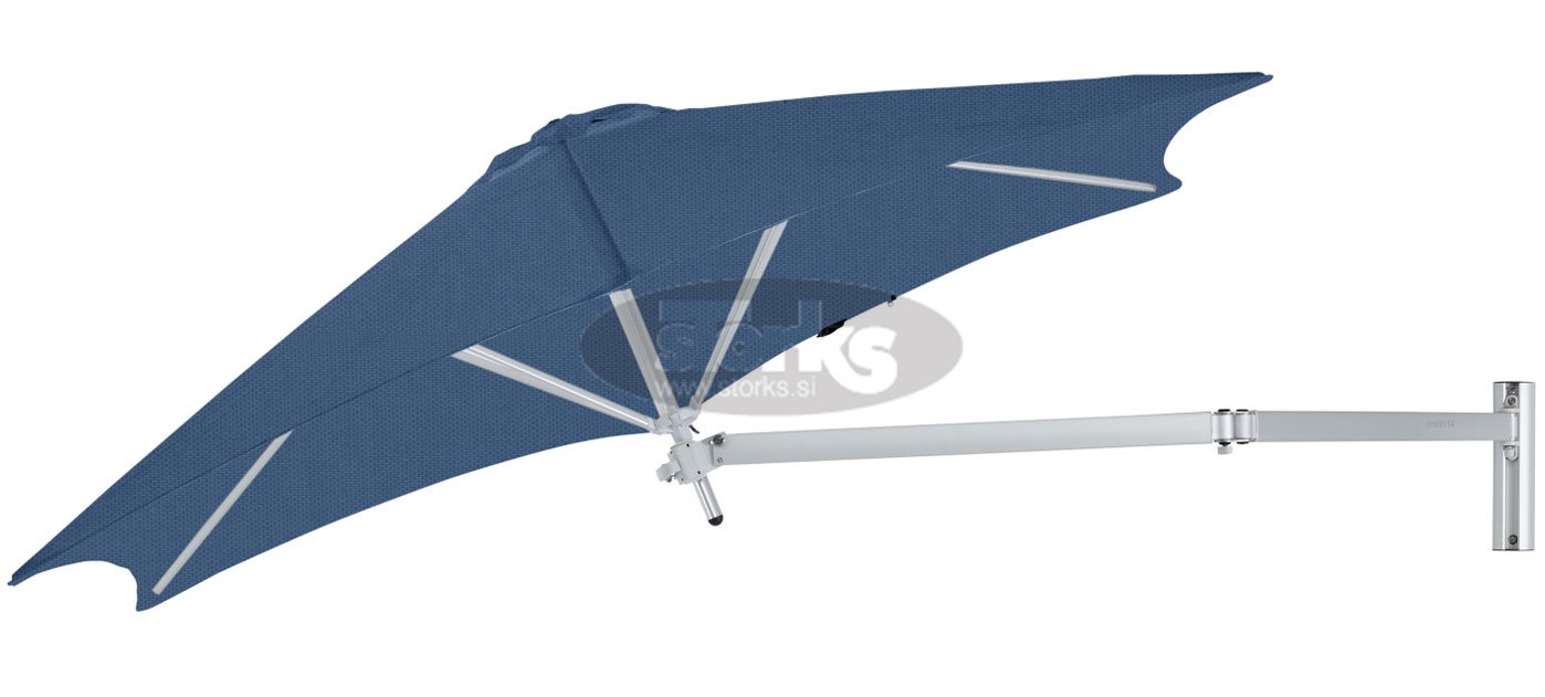 Paraflex stenski okrogel senčnik, R 270 cm z Neo roko in stenskim nosilcem