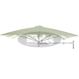 Paraflex stenski kvadraten senčnik, 190 x 190 cm z Neo roko in stenskim nosilcem