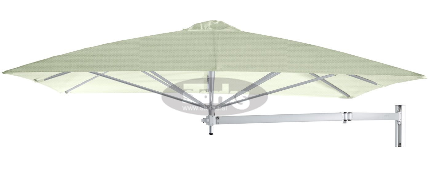 Paraflex zidni kvadratan suncobran, 190 x 190 cm s Neo rukom i zidnim nosačem