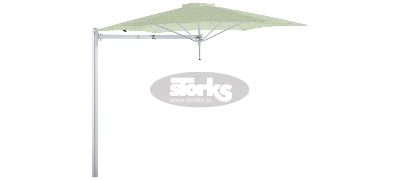 Paraflex Mono okrogel senčnik, R 300 cm z NEO roko in stebrom