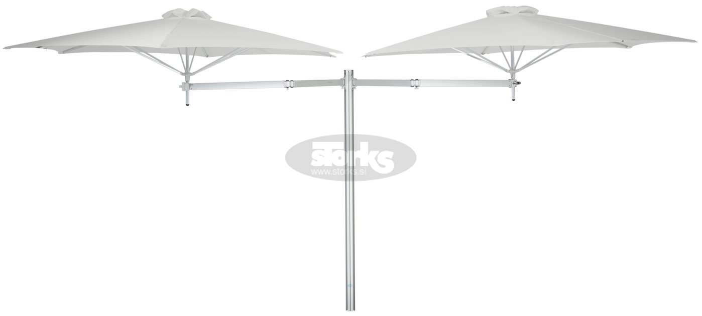 Paraflex DUO okrogel senčnik, R300 cm z NEO roko in stebrom
