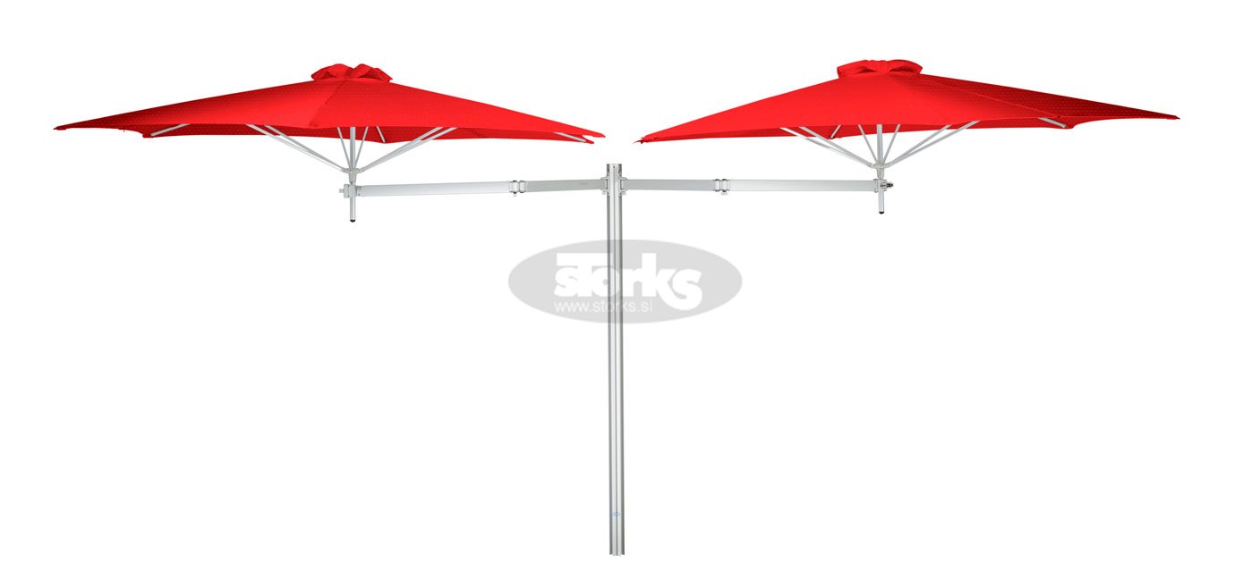 Paraflex DUO okrogel senčnik, R270 cm z NEO roko in stebrom