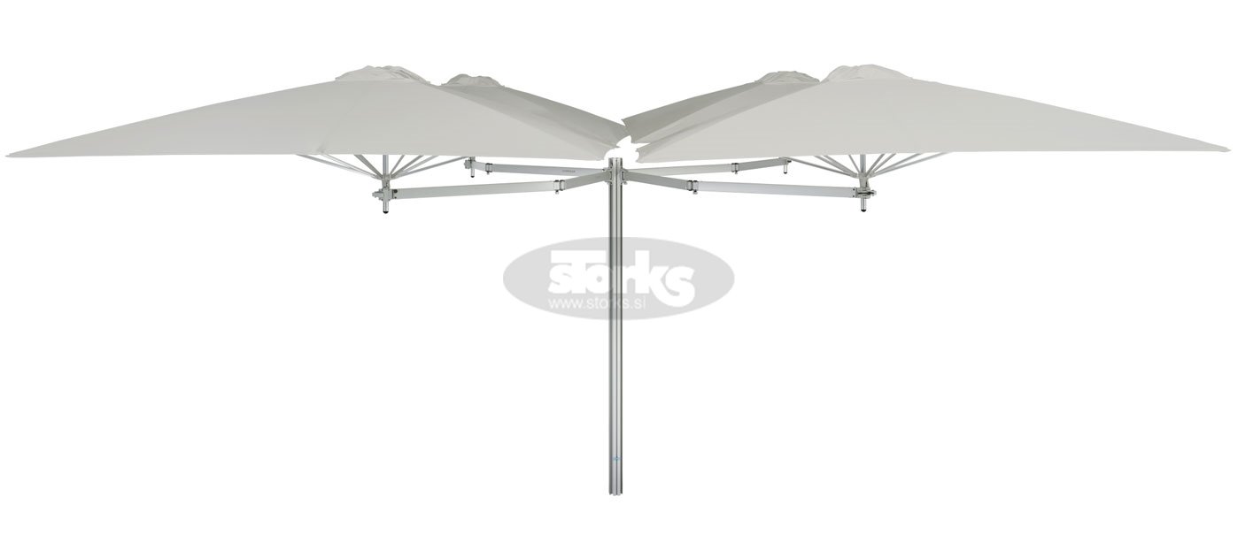 Paraflex MULTI 4 okrogel senčnik, 230 x 230 cm z NEO roko in stebrom
