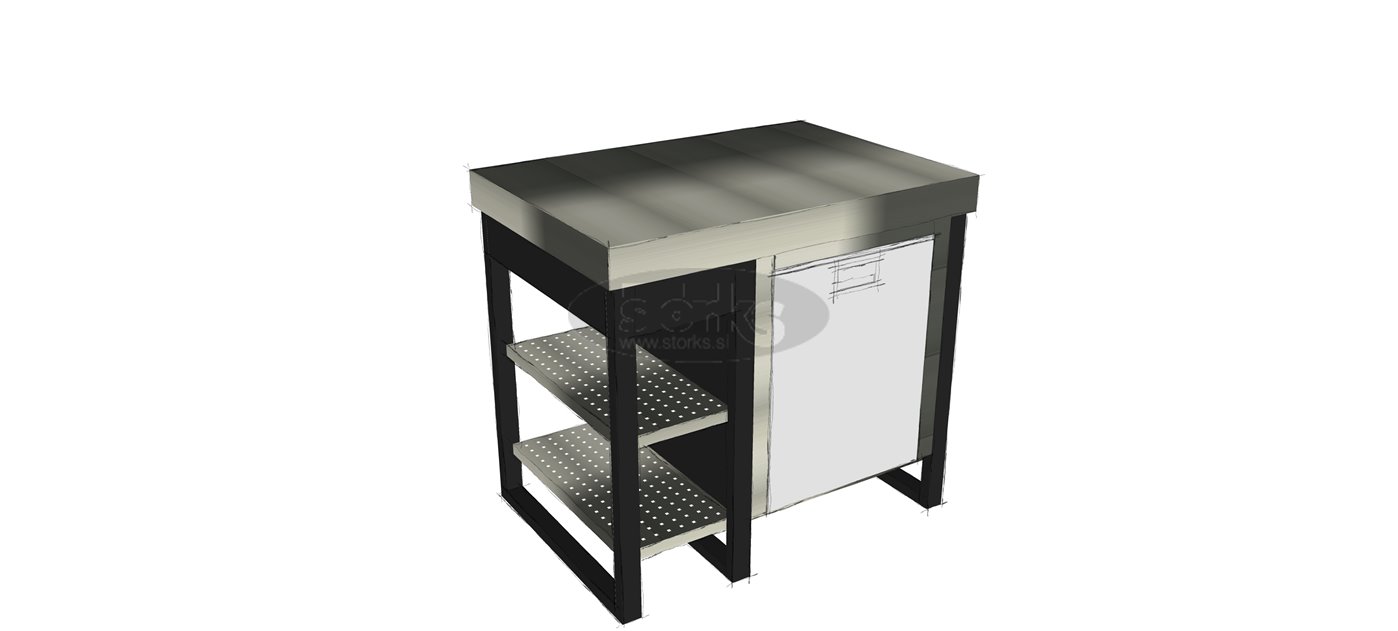 Delovni pult s hladilnikom Modul 700+300