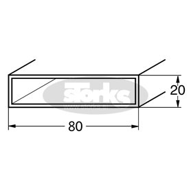 Aluminijasti SF profil 80 x 20 x 2 mm