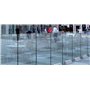 G401 Bewegliche Glas Windschutzwand 0,98 x 0,8 - 1,5 m