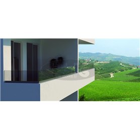 G301 Panoramisches Glasgeländer zur Wandmontage, 1,1 m