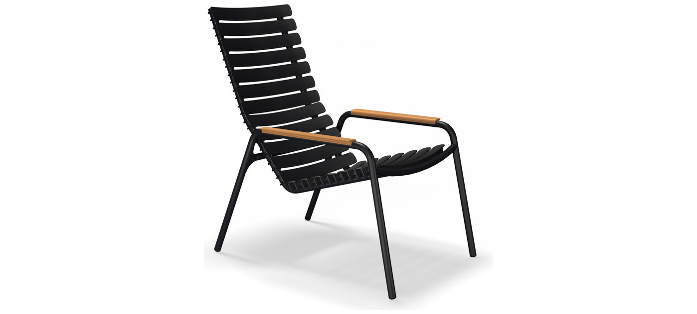HOUE Reclips lounge stolica, 2024-03 Crna/Bambus