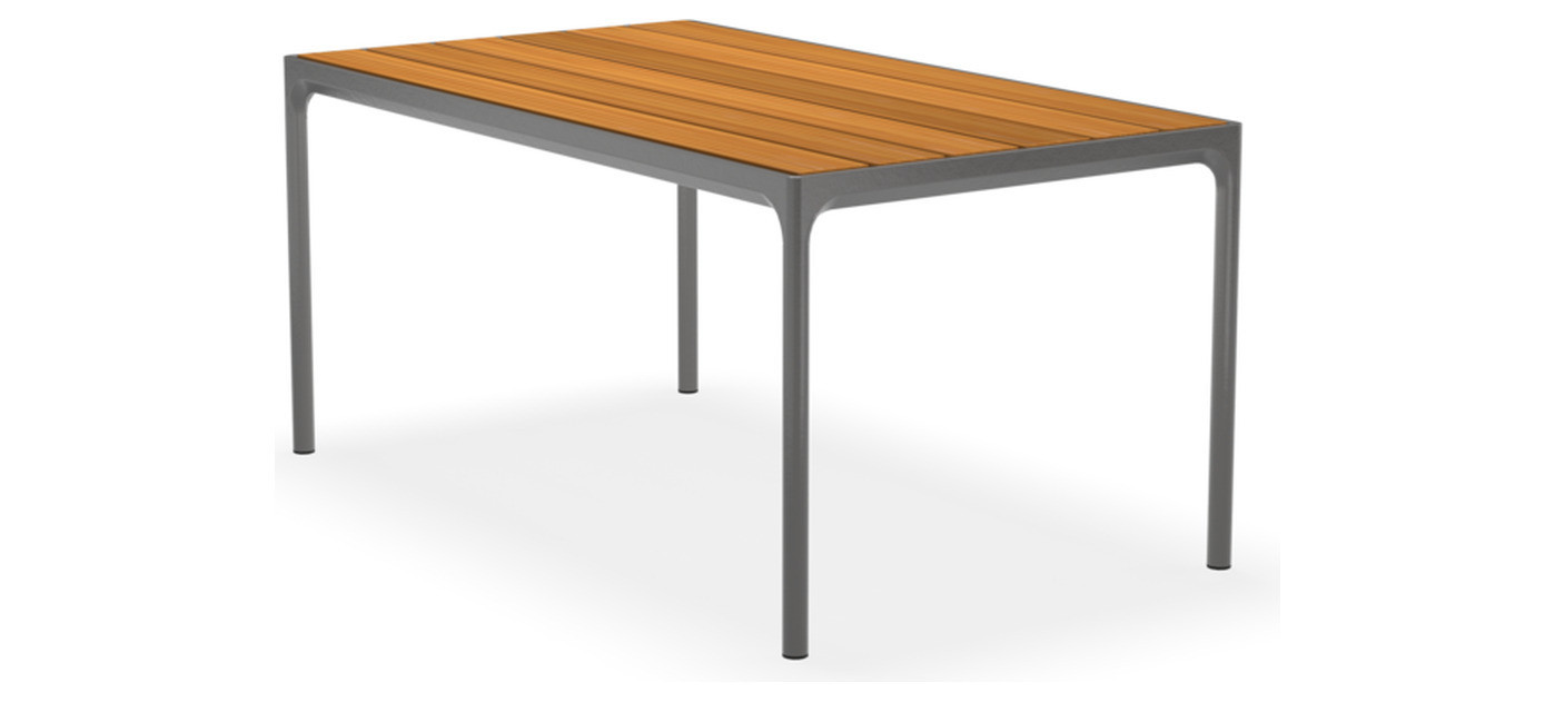 HOUE Four jedilna miza 160 x 90 cm, 03-26 Bambus / siva aluminij