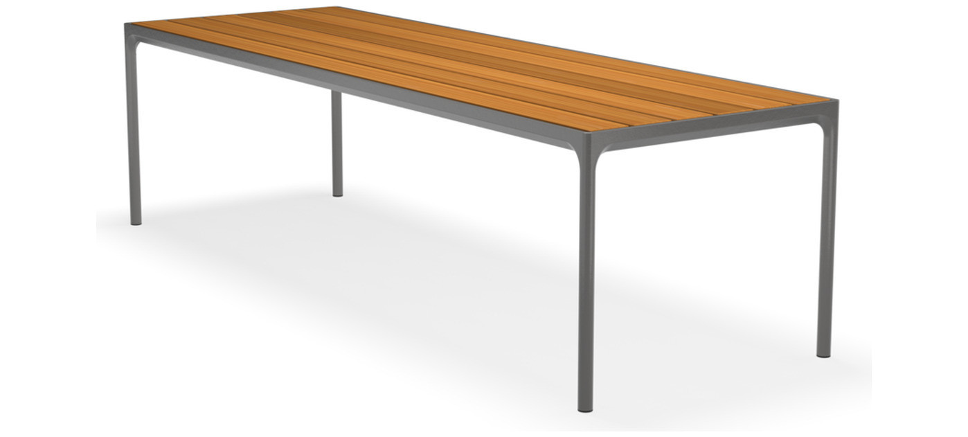 HOUE Four Esstisch 270 x 90 cm, 03-26 Bambus / graues Aluminium