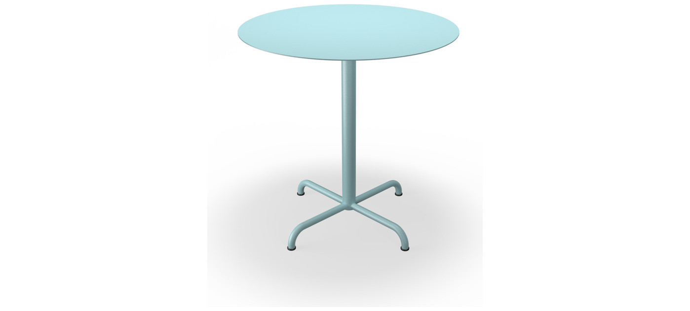 HOUE Pico Cafétisch Ø74 cm, Vierstern-Fuß, Eisblau