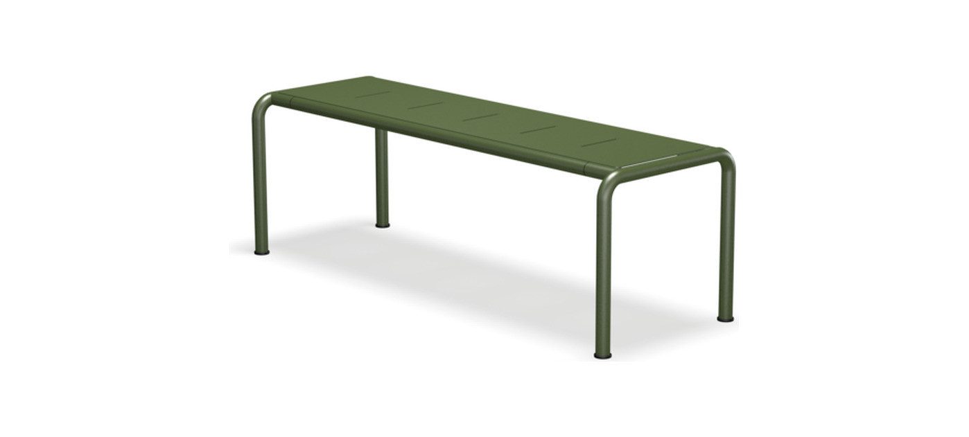 HOUE Avanti bench M aluminium 129,5 cm, Aluminium olive green / olive green
