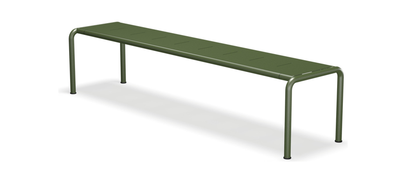 HOUE Avanti bench L aluminium 199,5 cm, Aluminium olive green / olive green