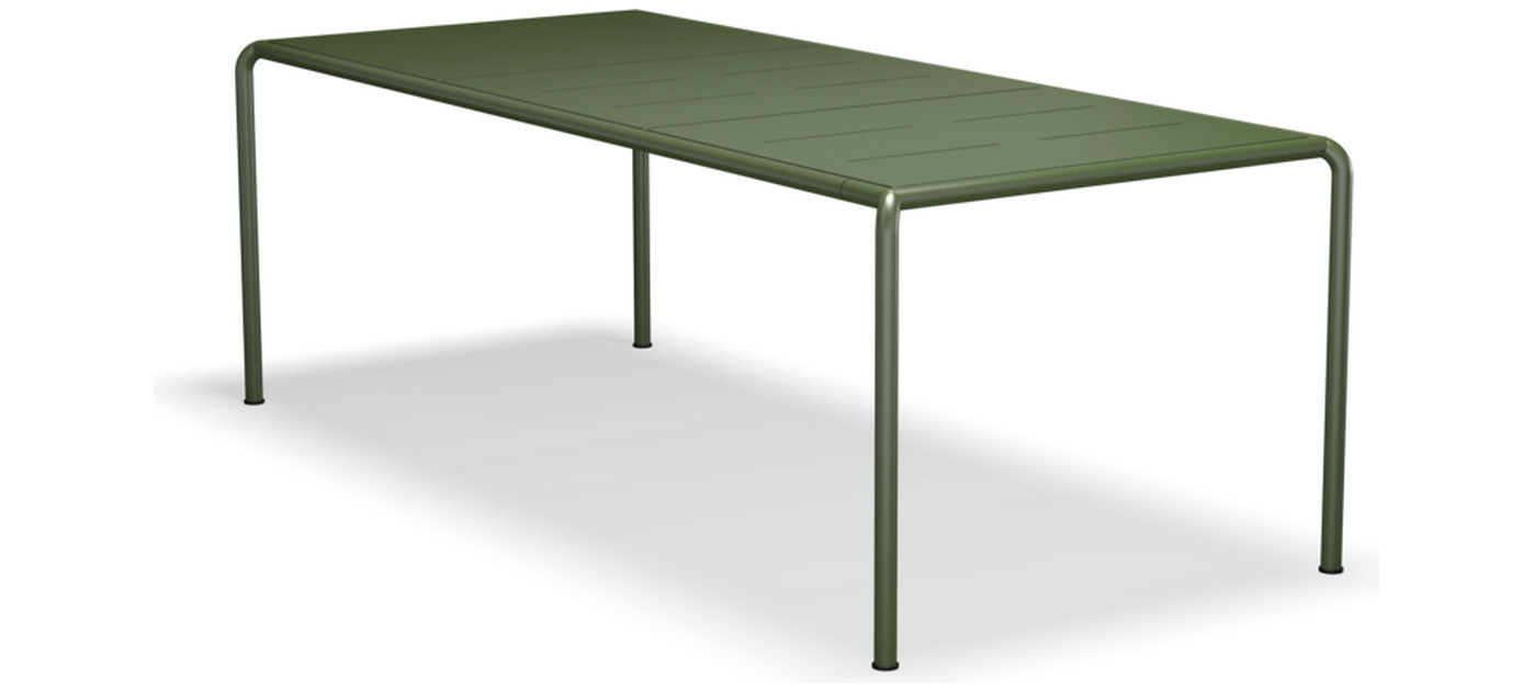 HOUE Avanti jedilna miza aluminij 222,5 x 98 cm, Aluminij olivno zelena / olivno zelena