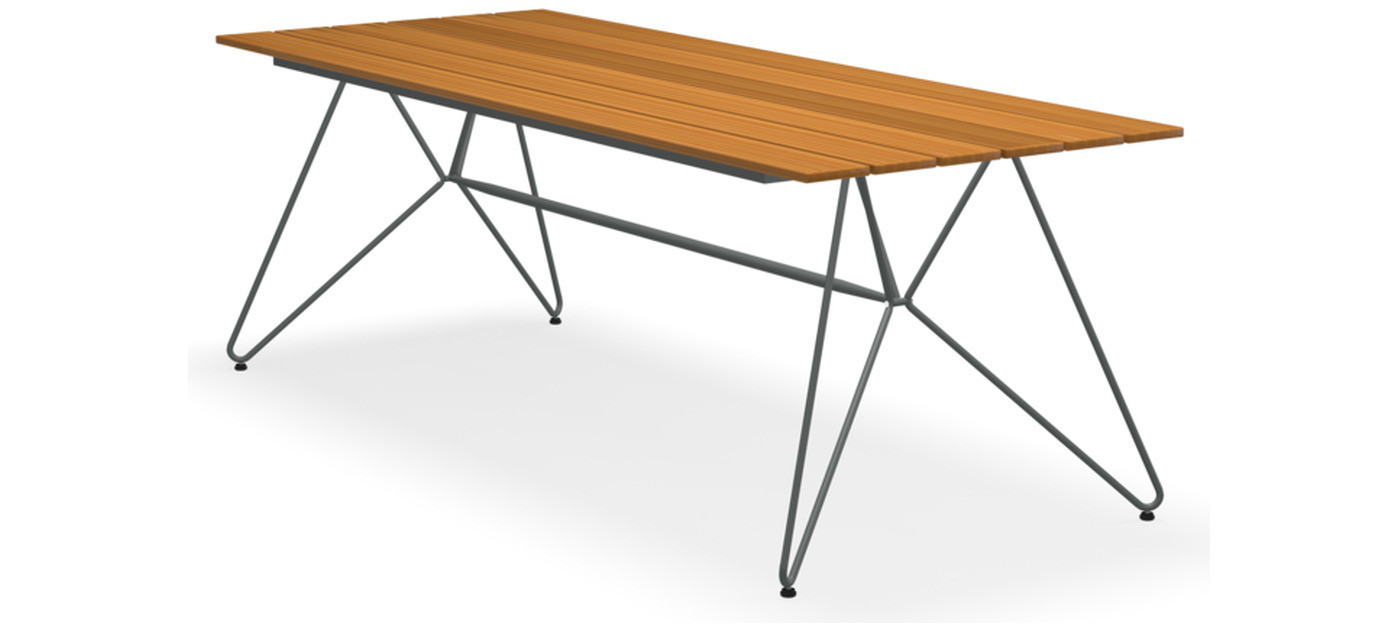 HOUE Sketch jedilna miza 220 x 89 cm, Bambus / sivo jeklo