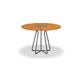 HOUE Circle jedilna miza Ø110 cm, Bambus / siva aluminij