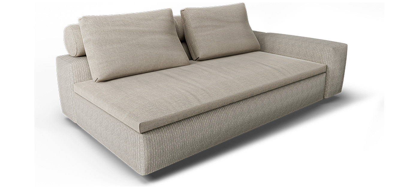 HOUE Drift Eckmodul rechts, Yalees Beige / Sunbrella Source Oak