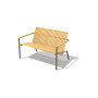 Egoe Axis two-seat bench with armrests