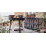 Egoe Back to fire large balcony BBQ grill, robinia, setting