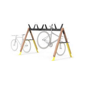 Egoe Cabra večnamensko stojalo za smuči in kolesa, jatoba, 239,5 x 129 cm