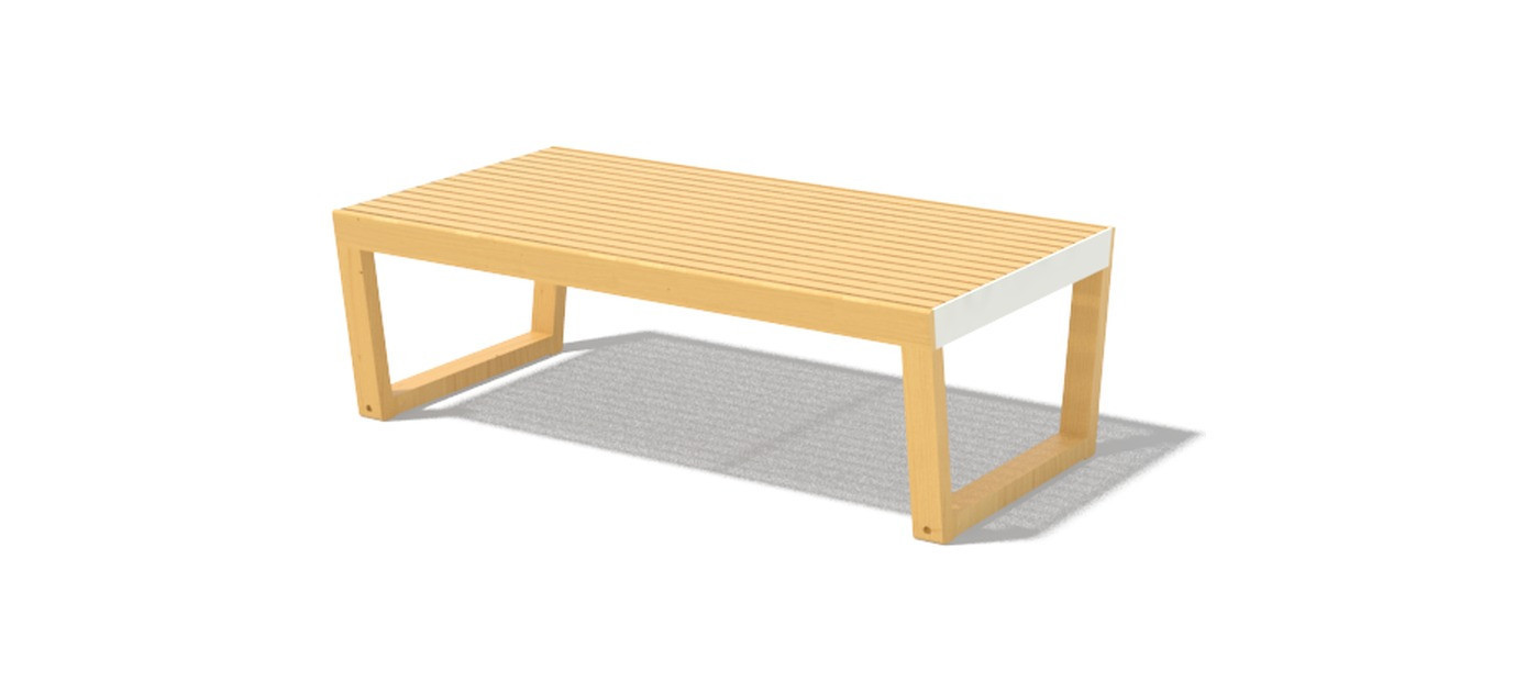 Egoe Barka two-seat bench without backrest