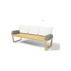 Egoe Barka three-seat bench with armrests