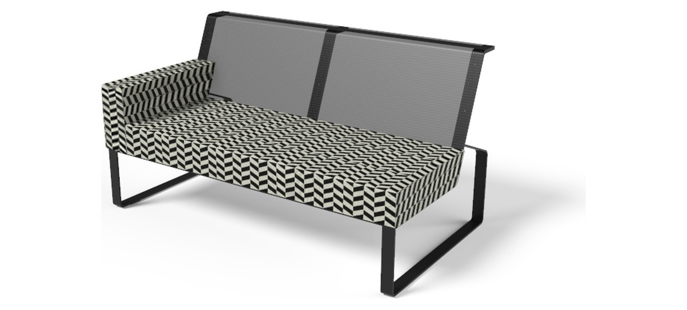 Egoe Moja two-seat sofa with left armrest