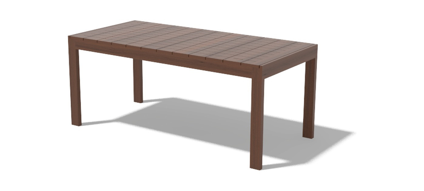 Egoe Sena rechteckiger Tisch, jatoba, mit Rillen