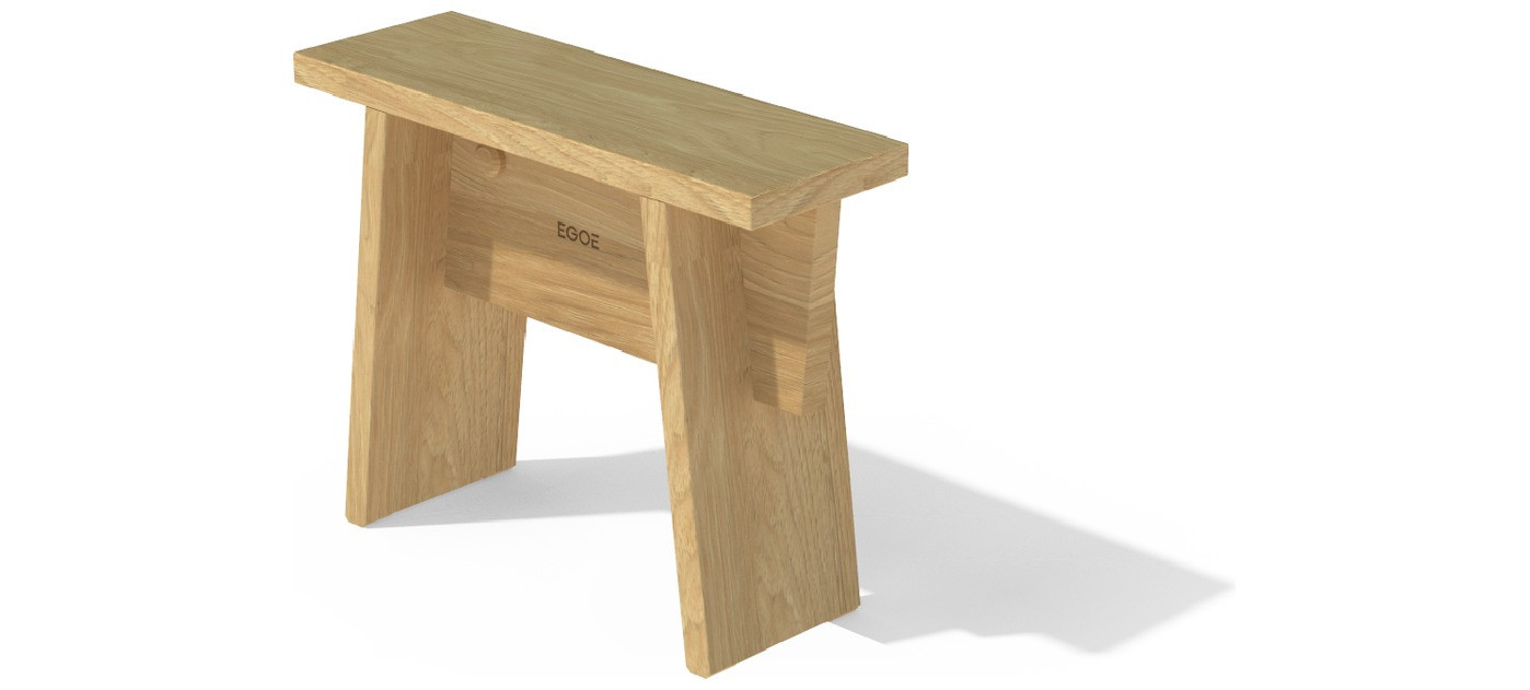 Egoe Štok wooden stool, thermo ash