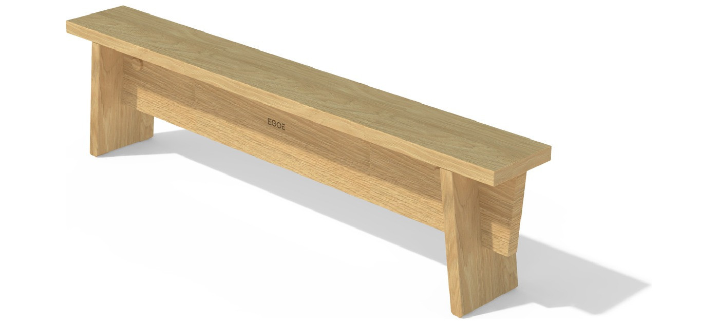 Egoe Štok low wooden bench, thermo ash