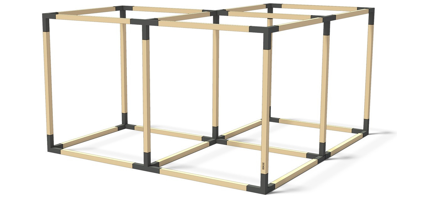 Egoe LEVA triple cube L-shaped, larch