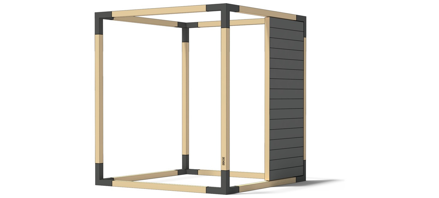 Egoe LEVA half-size sound insulating wall, recycled rubber